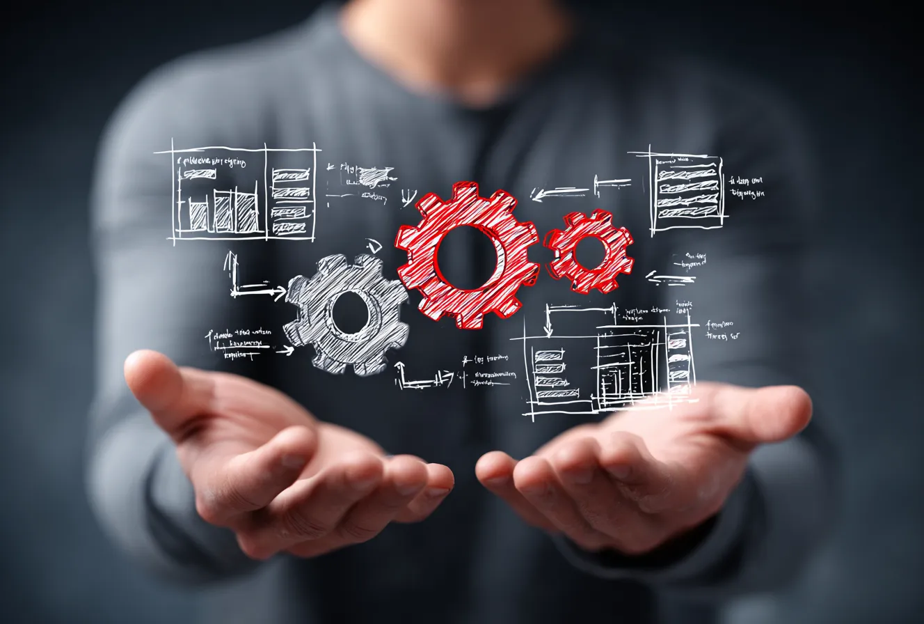 a_man_is_holding_three_gears