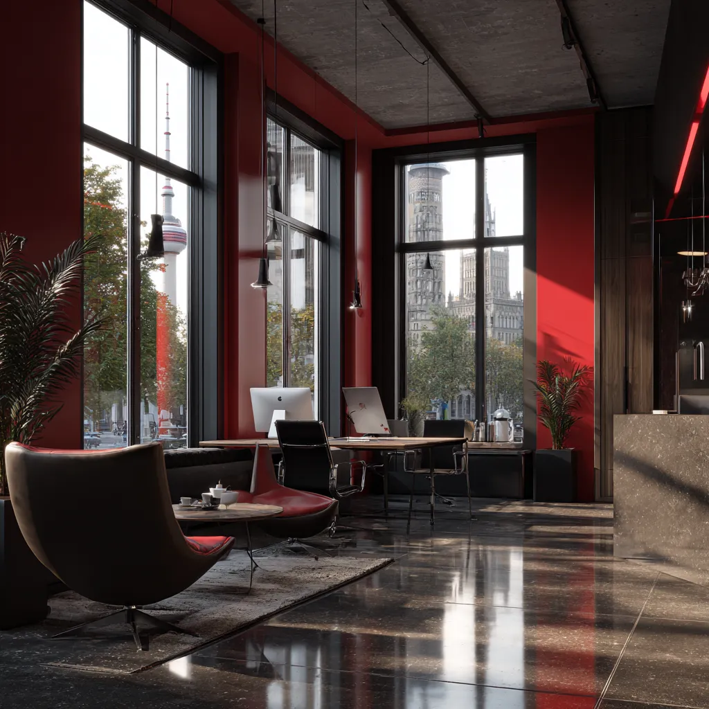 stylish_office_modern_windows_walls_red_details_photo