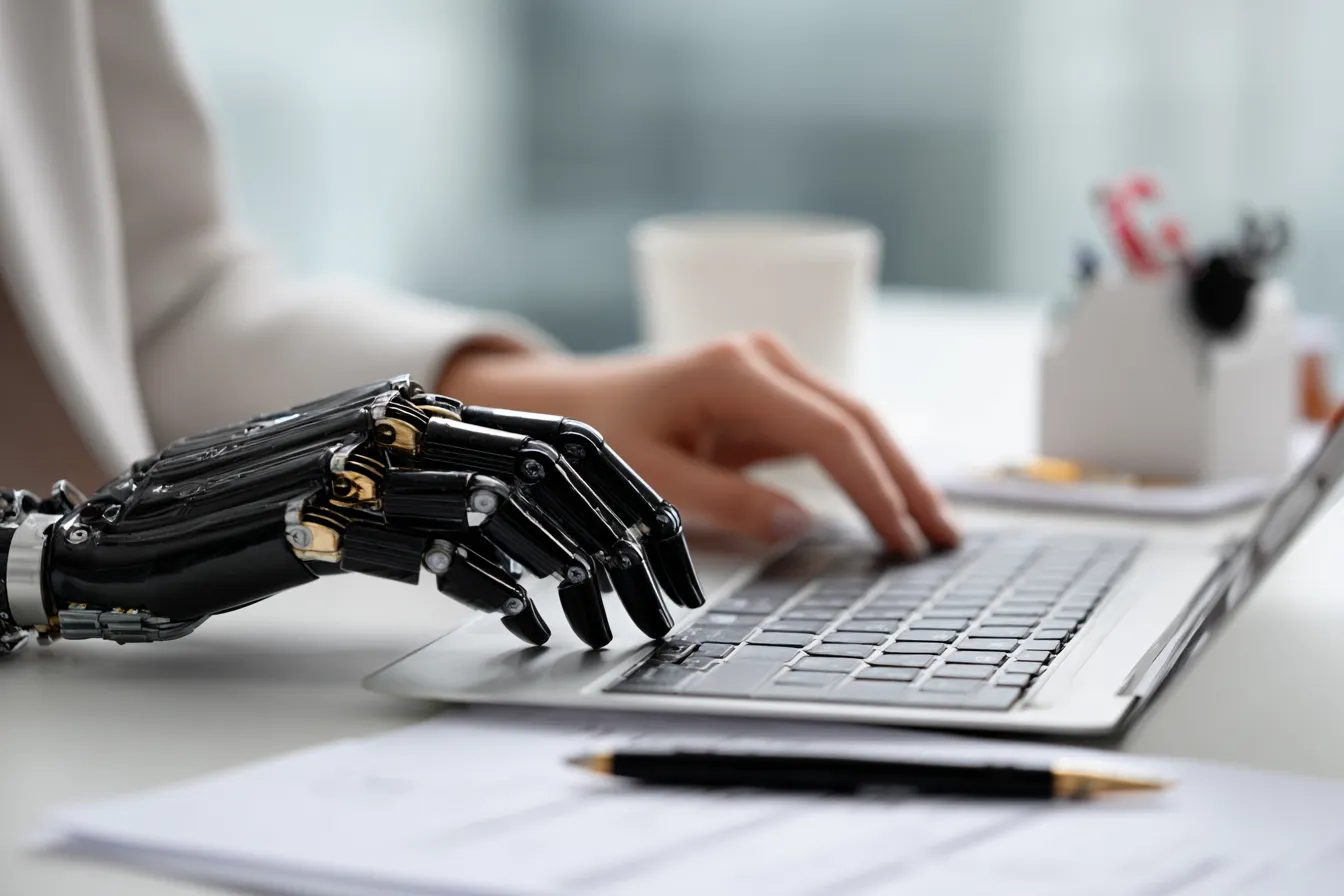 7_a_photograph_depicts_an_ai_robot_hand_typing