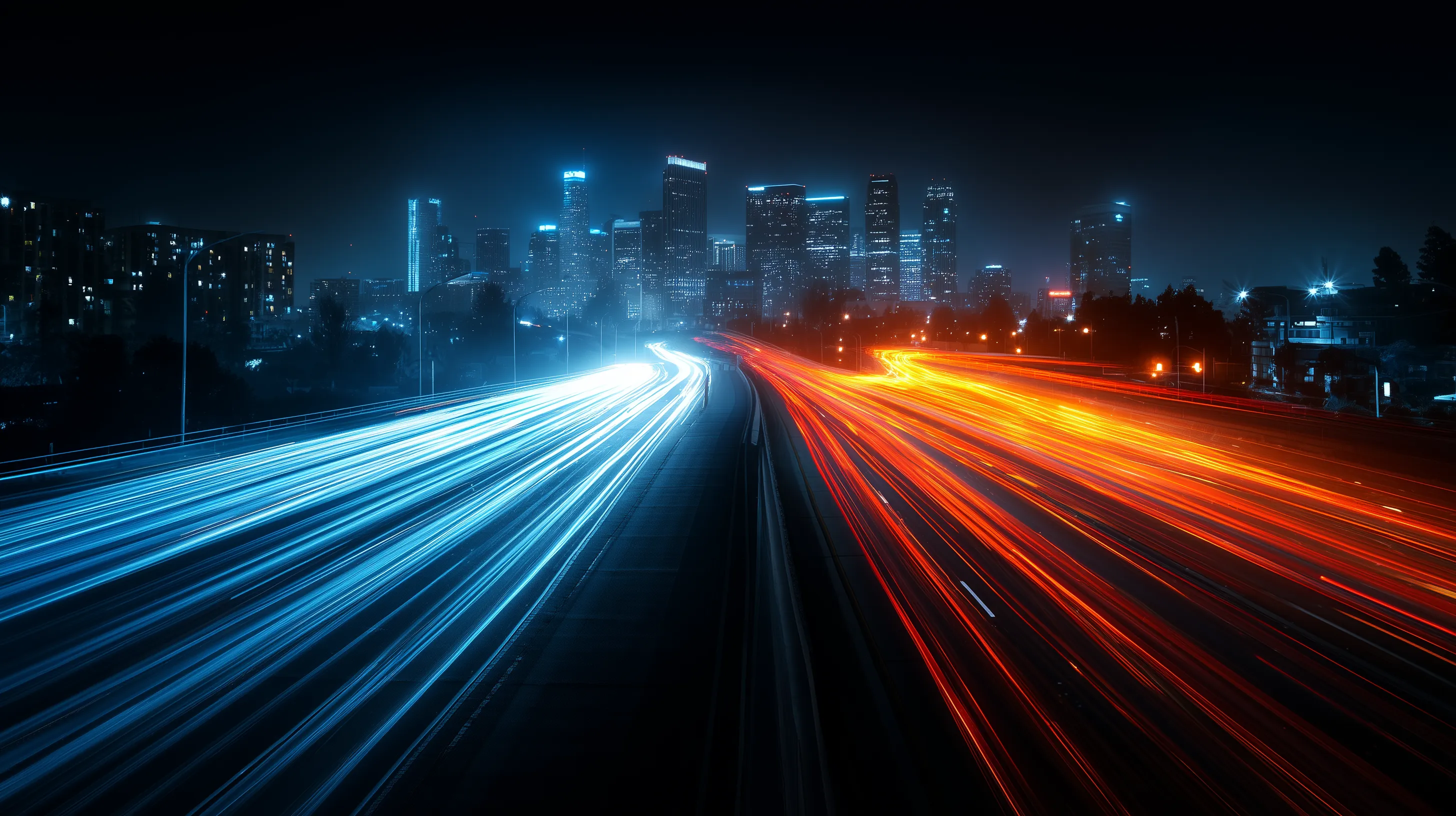 gregosuri_dramatic_forked_highway_at_night_left_lane_glowing