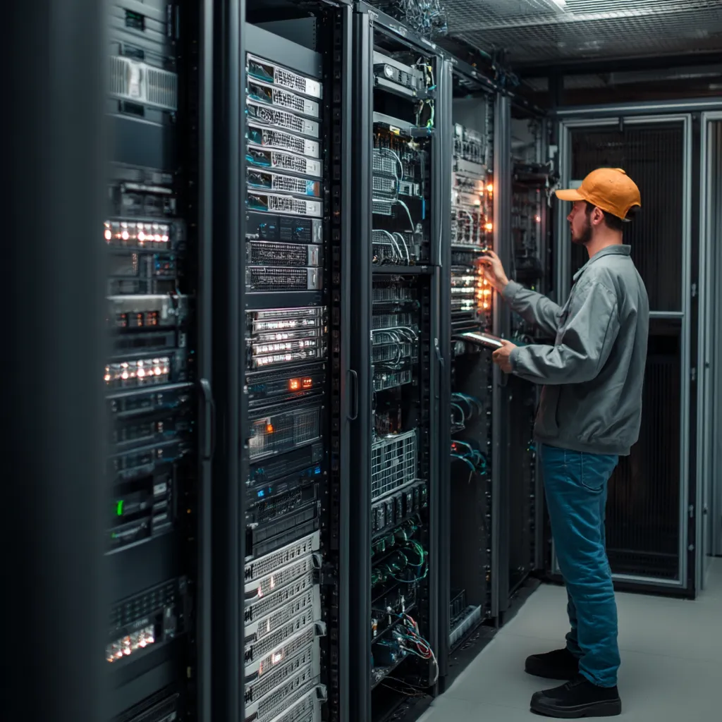 is_working_on_the_server_rack_at_a_data_center