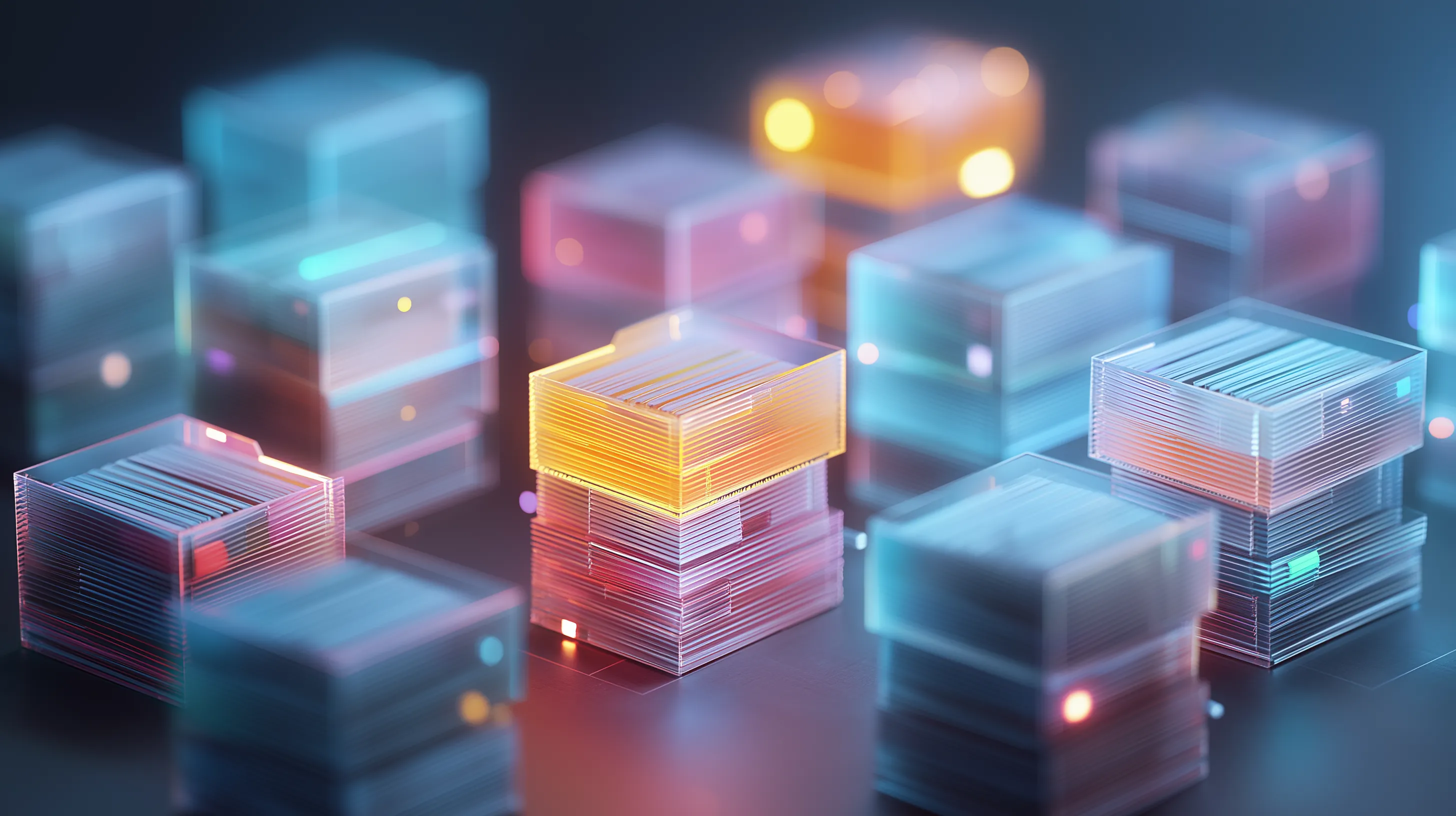 _a_neatly_organized_stack_of_digital_archives_clean