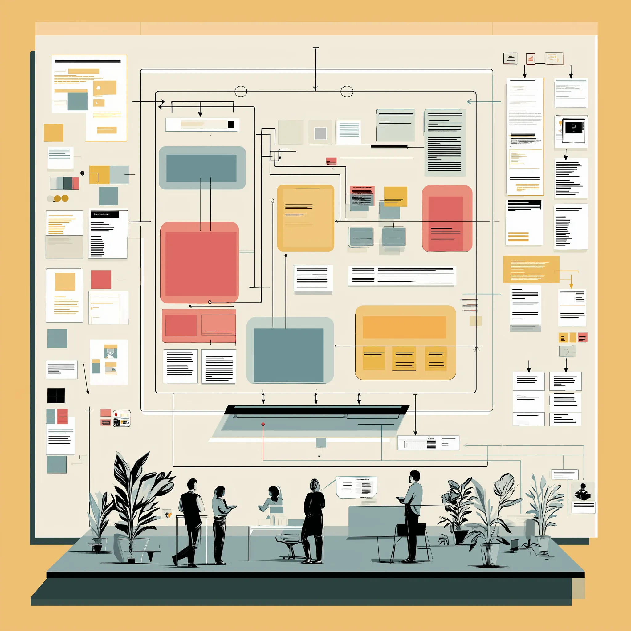 flat_design_minimilistic_2_colours_a_flowchart_zoomed