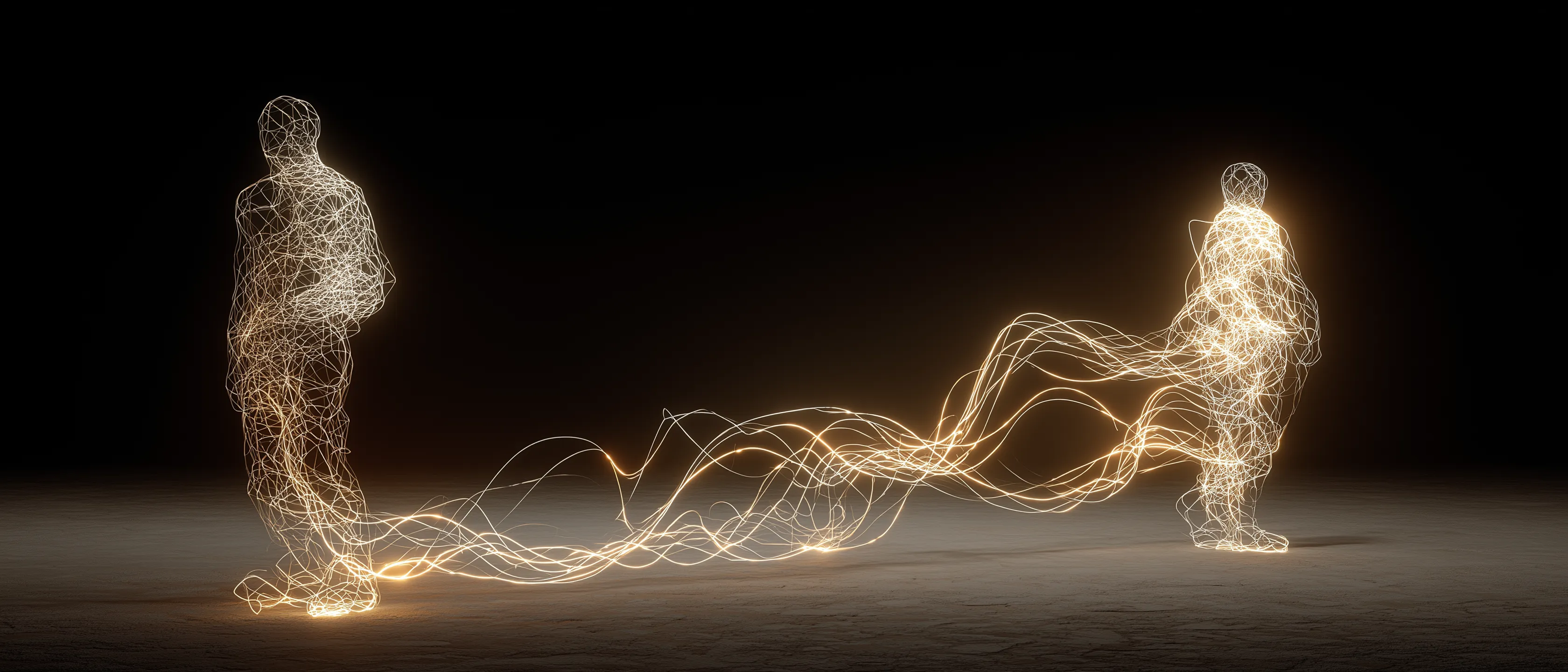 _cartoon_scenemany_clear_glowing_lines_connect_two_people