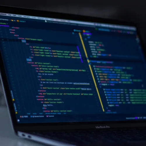 laptop with code
